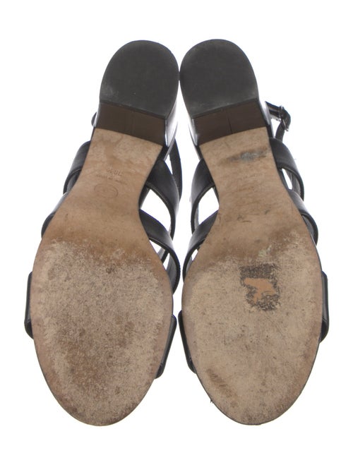 Chanel Interlocking CC Logo Leather Slingback Sandals