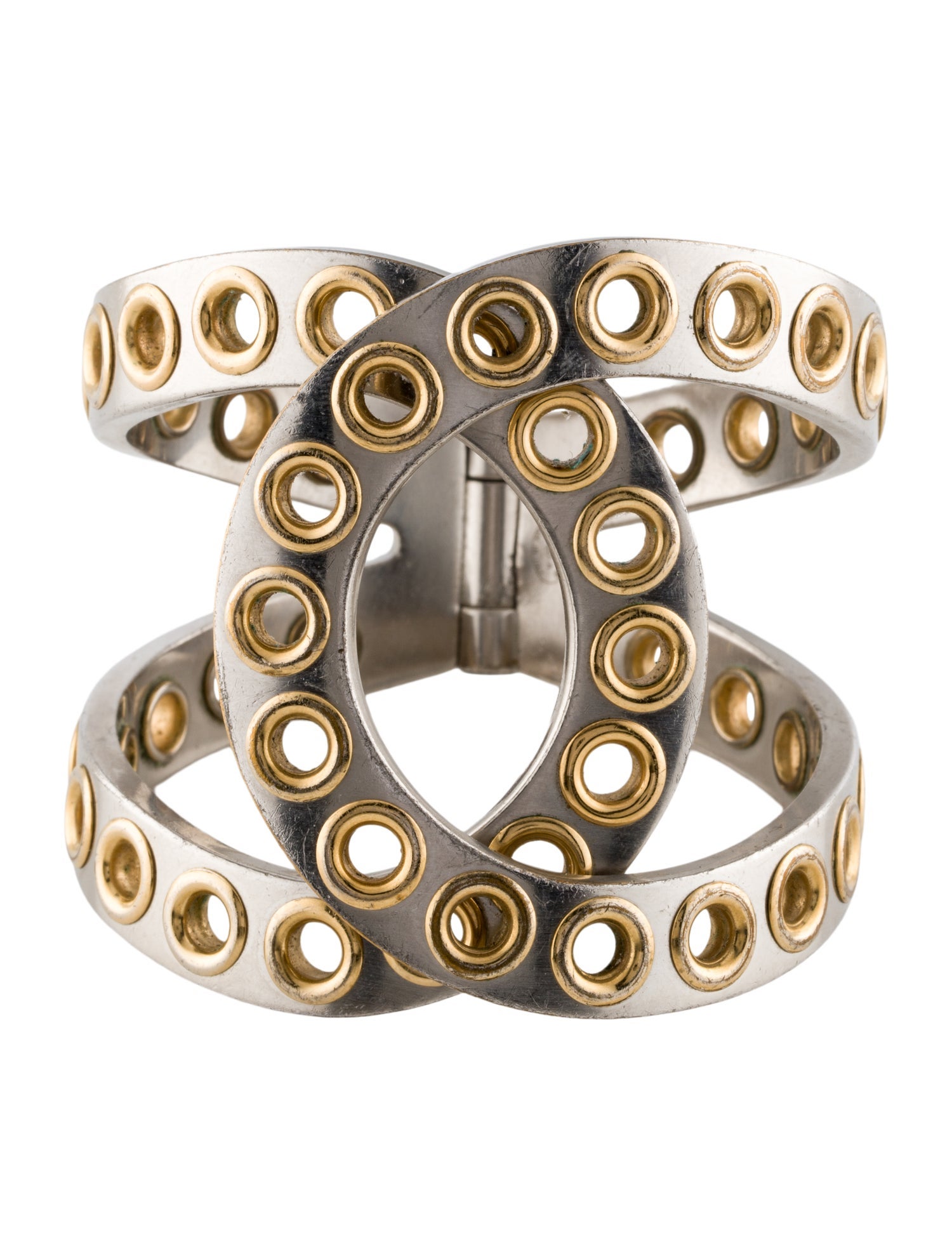 Chanel Grommet Hinged Cuff Bracelet