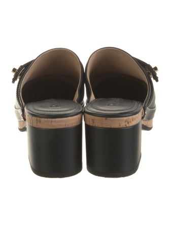Chanel Interlocking CC Logo Leather Mules