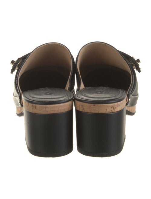 Chanel Interlocking CC Logo Leather Mules