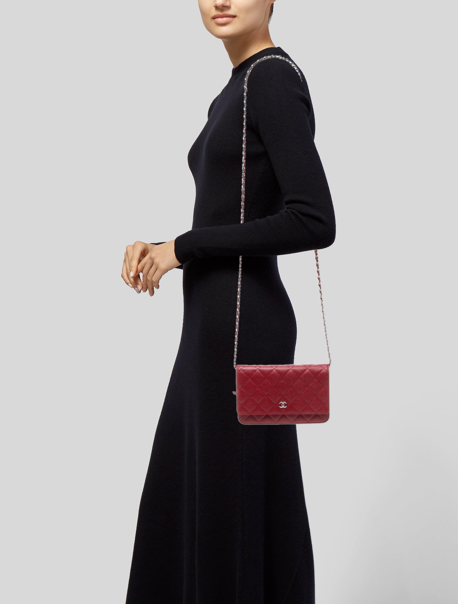 Chanel Classic Caviar Wallet On Chain