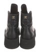 Chanel Interlocking CC Logo Leather Combat Boots
