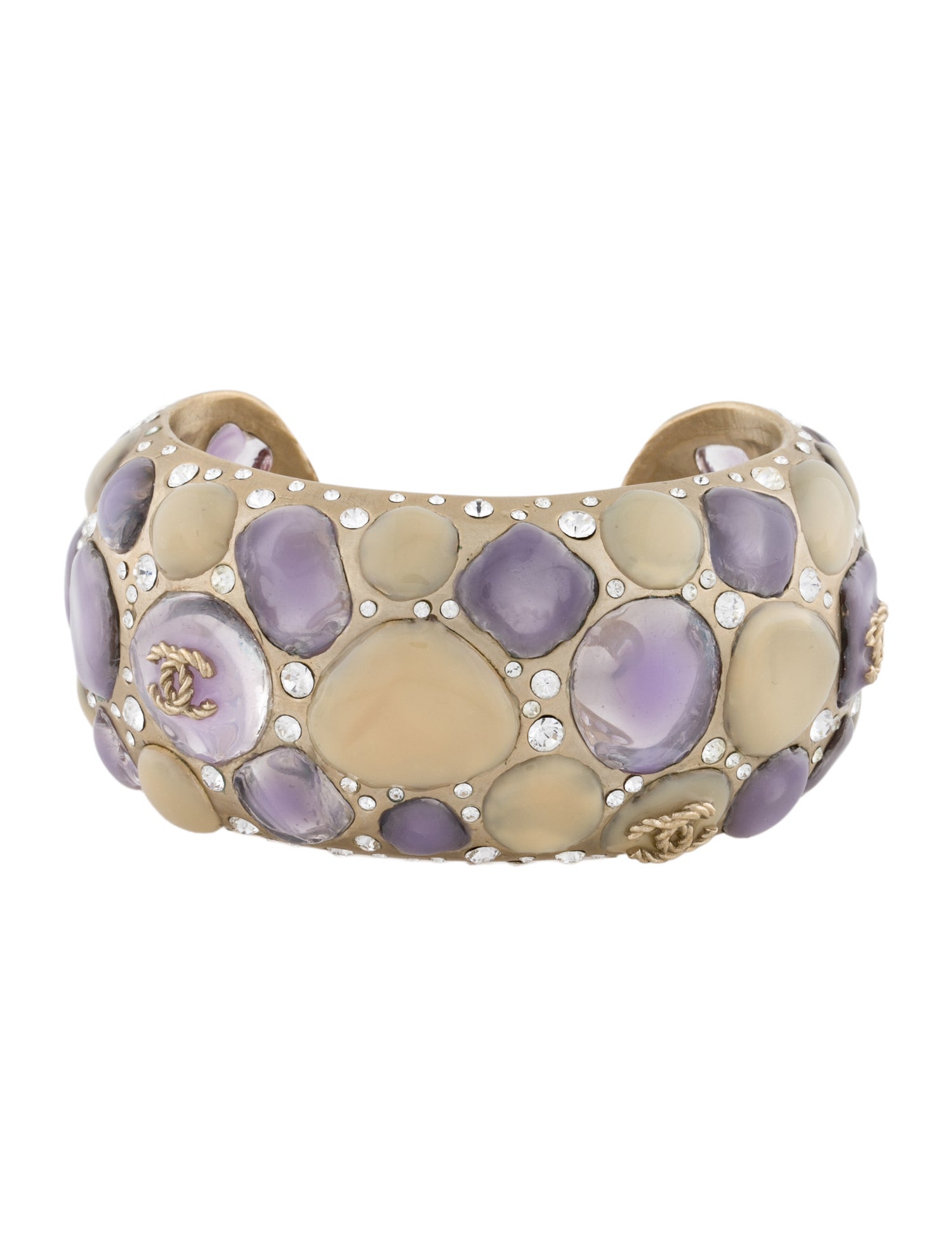 Chanel Resin & Strass CC Cuff Bracelet