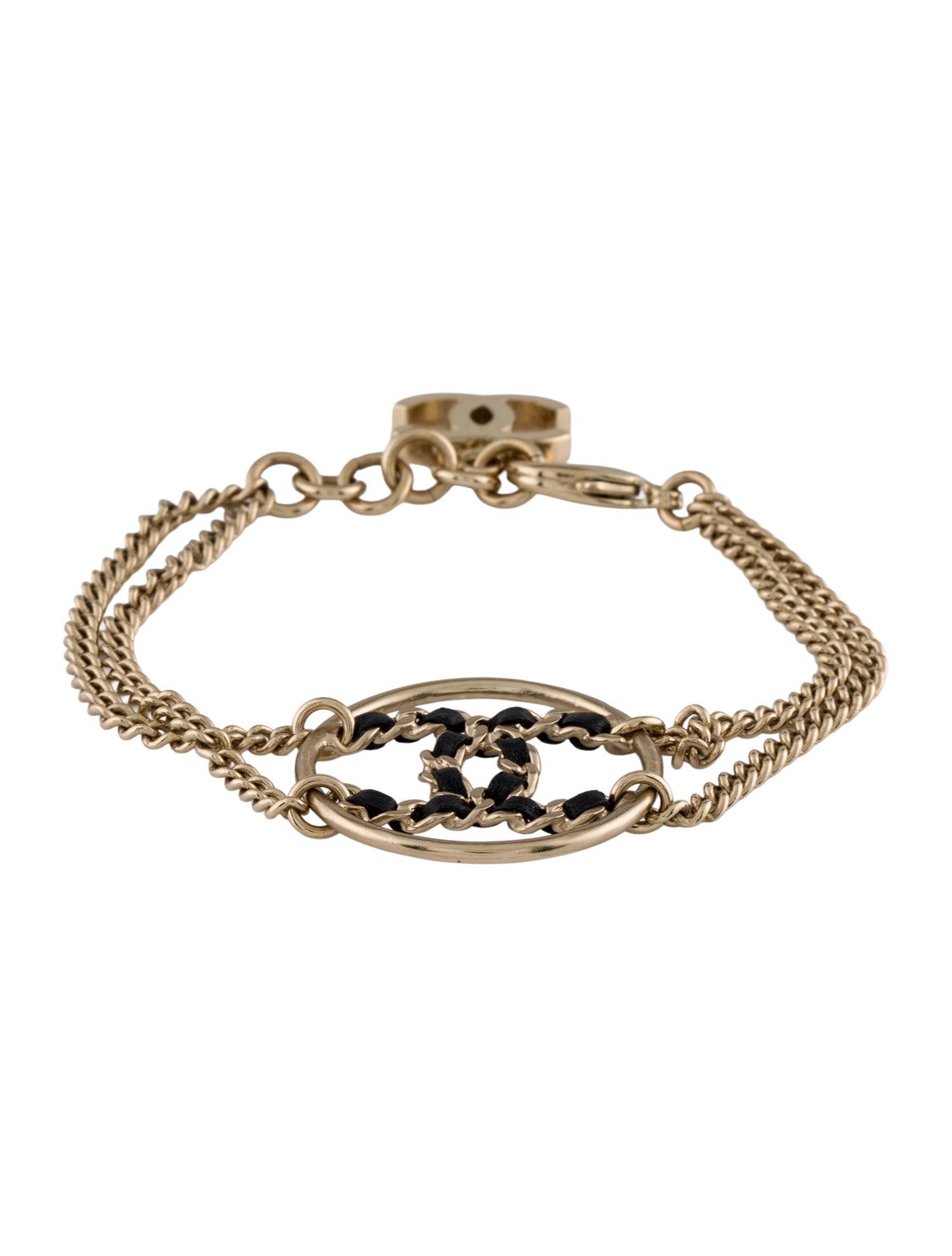 Chanel Leather CC Charm Bracelet