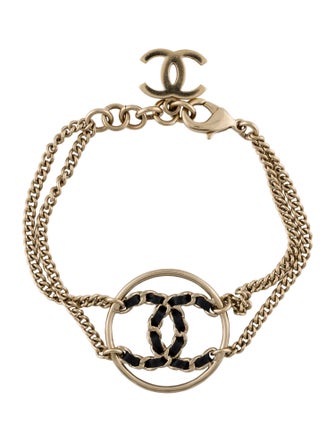 Chanel Leather CC Charm Bracelet