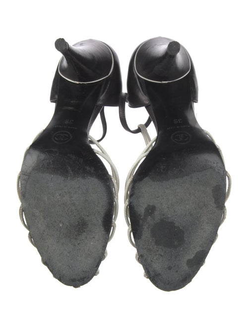 Chanel Leather Colorblock Pattern T-Strap Pumps