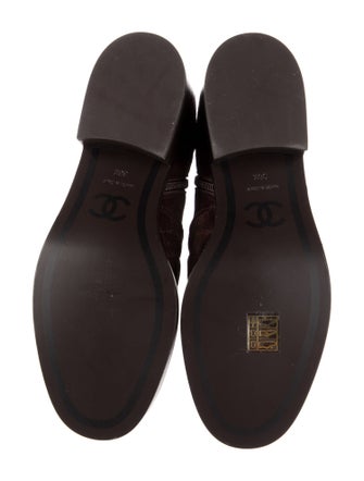 Chanel Interlocking CC Logo Suede Moto Boots