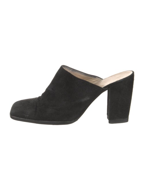 Chanel Interlocking CC Logo Suede Mules