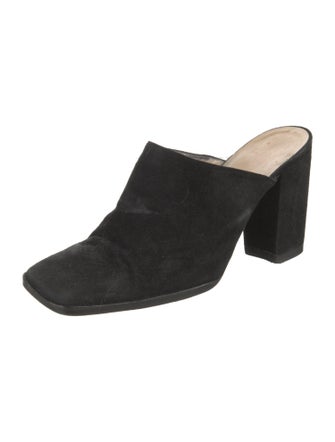 Chanel Interlocking CC Logo Suede Mules