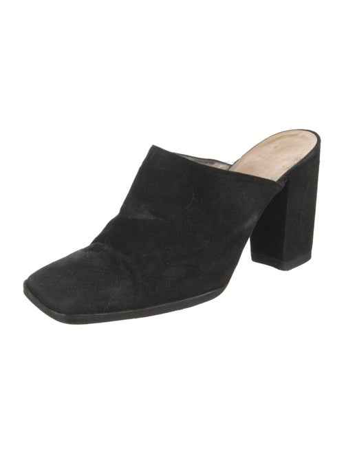 Chanel Interlocking CC Logo Suede Mules