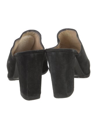 Chanel Interlocking CC Logo Suede Mules