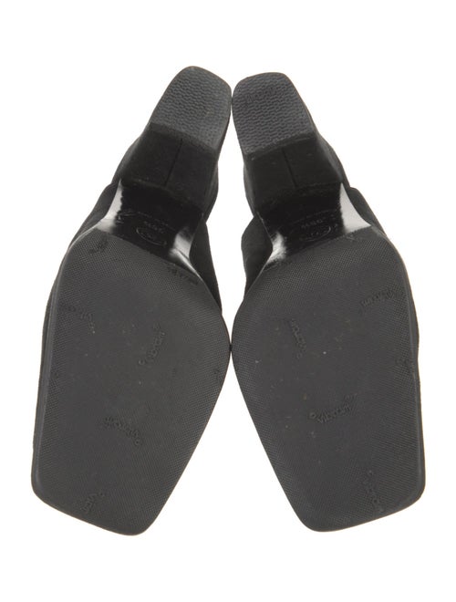 Chanel Interlocking CC Logo Suede Mules