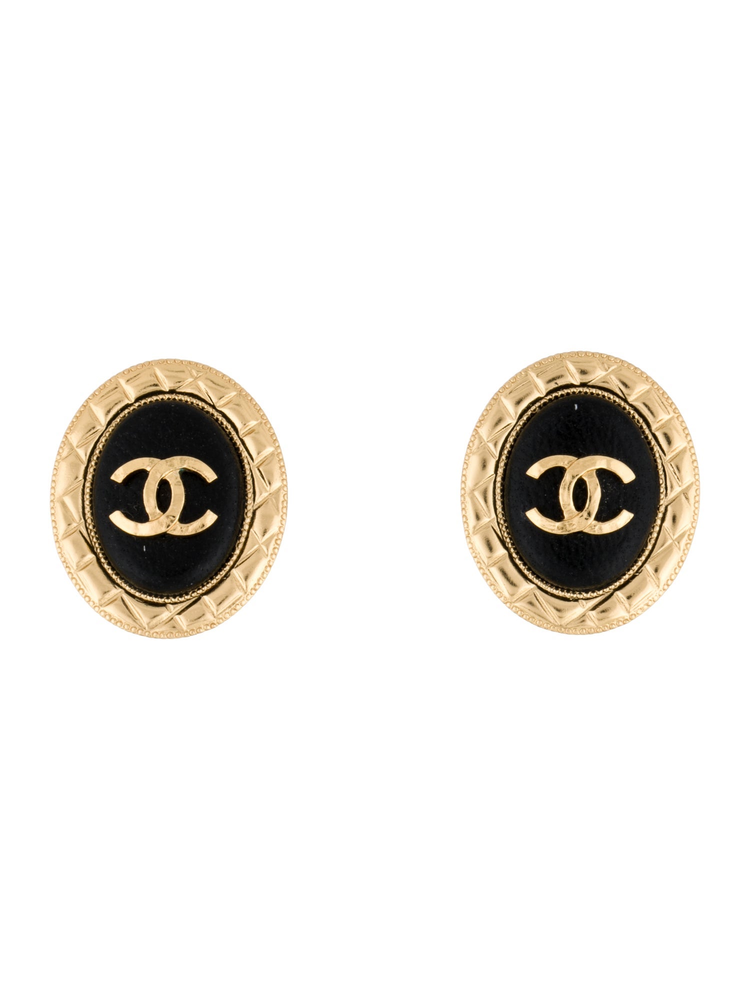 Chanel 2024 Leather CC Stud Earrings