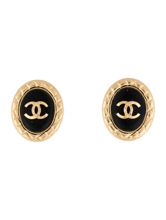 Chanel 2024 Leather CC Stud Earrings
