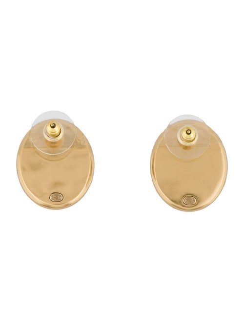 Chanel 2024 Leather CC Stud Earrings