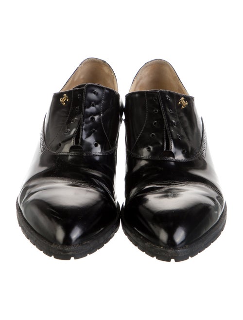 Chanel Interlocking CC Logo Leather Oxfords
