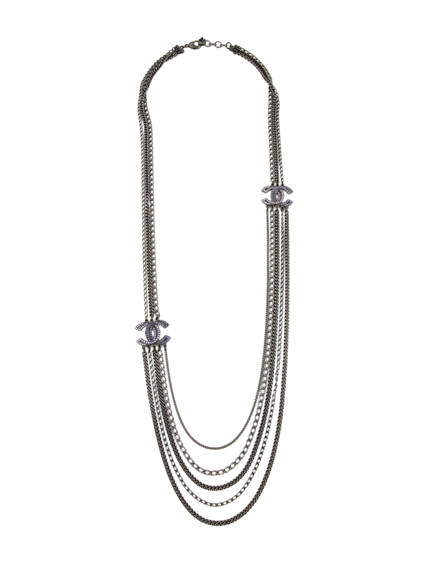 Chanel Strass CC Multistrand Necklace
