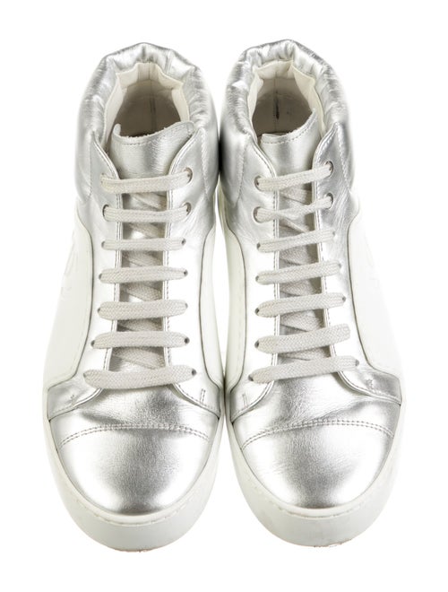 Chanel Interlocking CC Logo Leather Sneakers