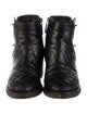 Chanel Interlocking CC Logo Leather Moto Boots