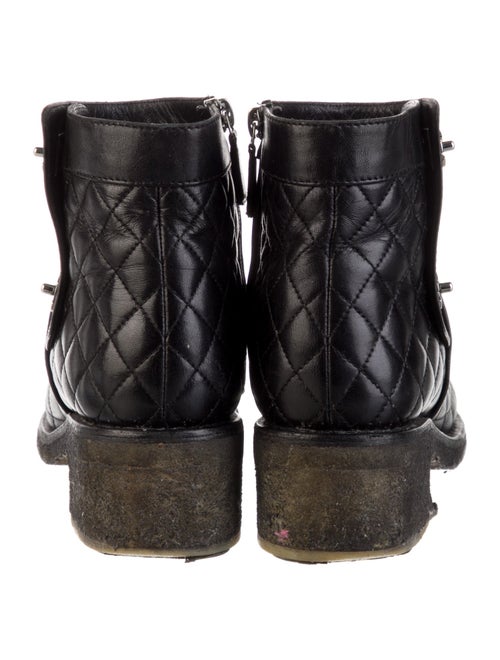 Chanel Interlocking CC Logo Leather Moto Boots