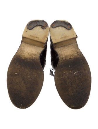 Chanel Interlocking CC Logo Leather Moto Boots