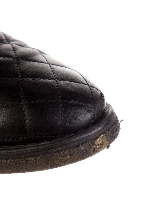 Chanel Interlocking CC Logo Leather Moto Boots