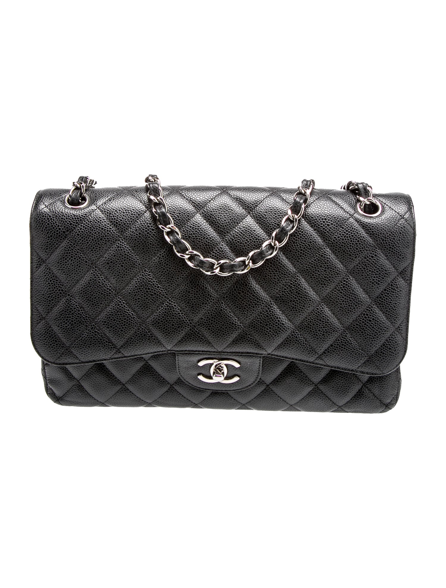 Chanel Quilted Caviar Jumbo Double Flap Bag