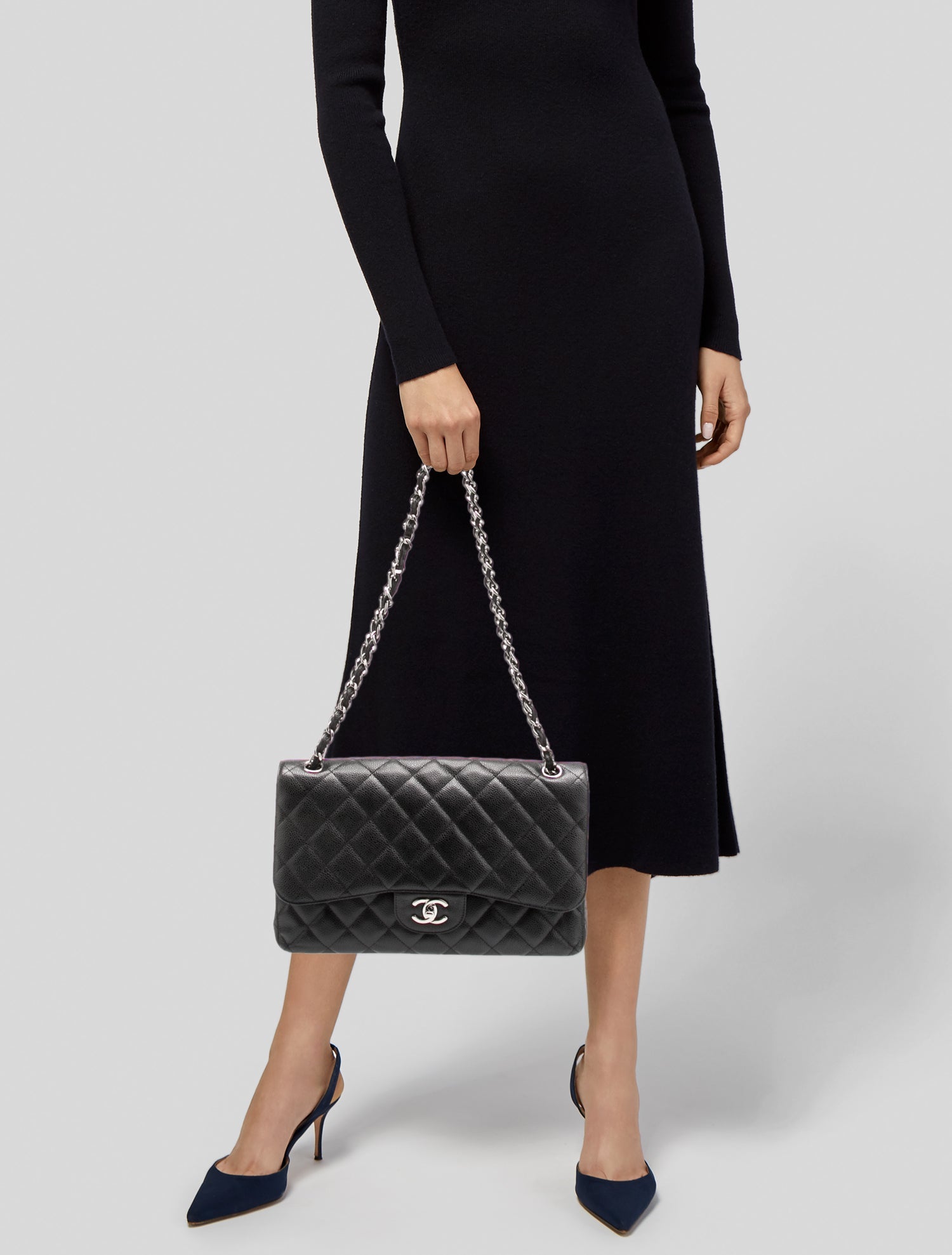 Chanel Quilted Caviar Jumbo Double Flap Bag