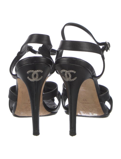 Chanel Interlocking CC Logo Leather Sandals