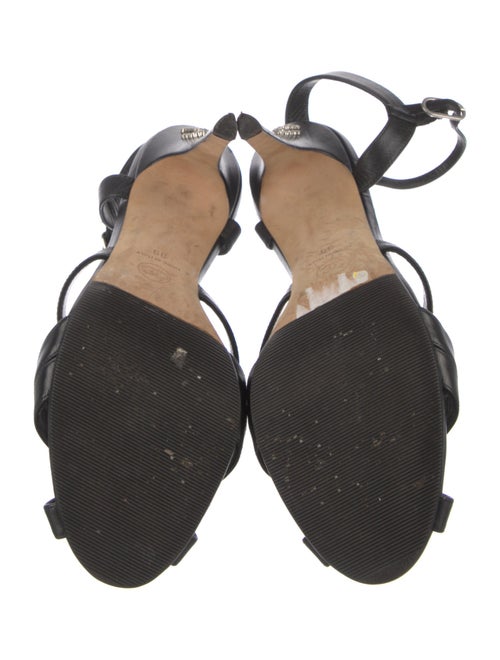 Chanel Interlocking CC Logo Leather Sandals