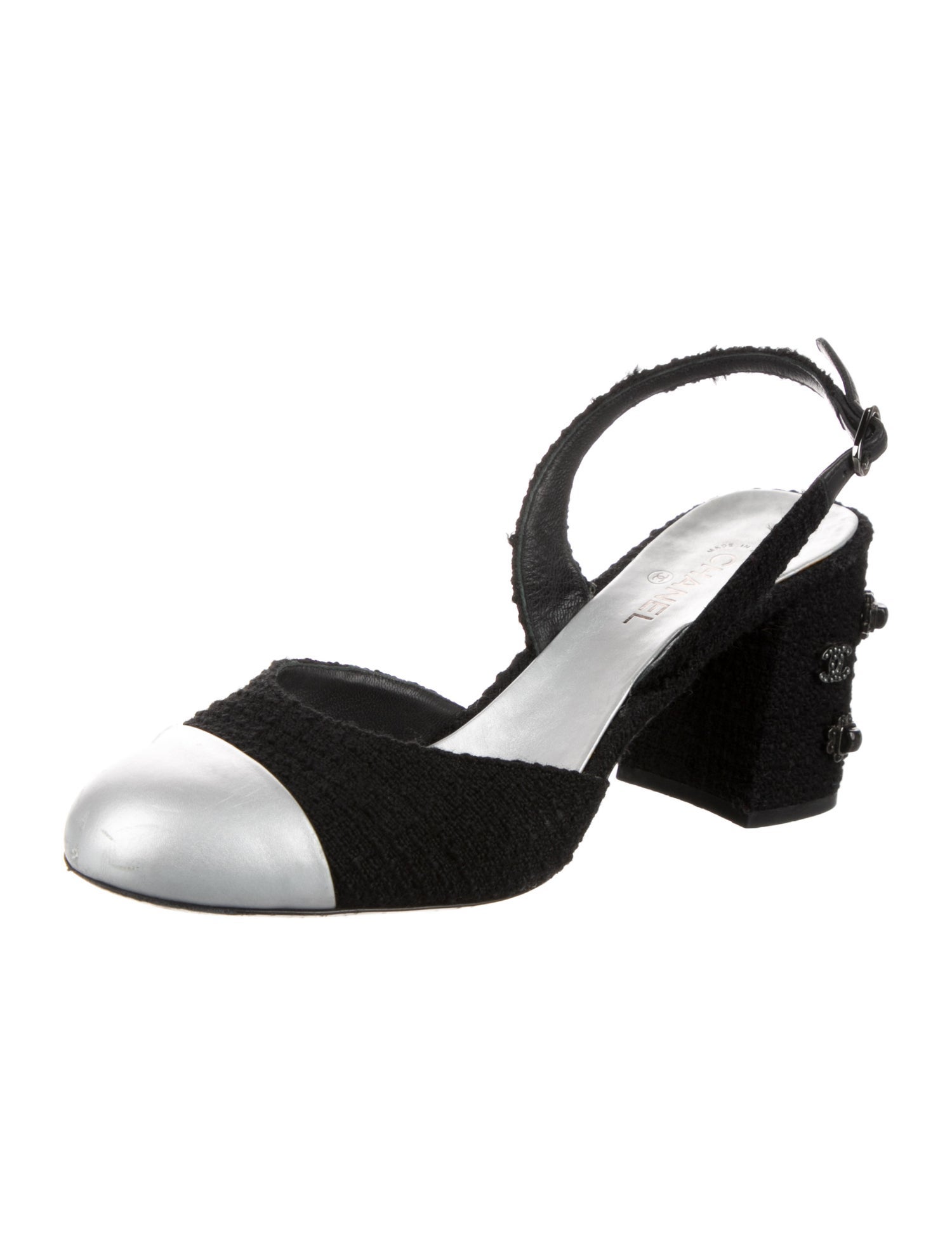 Chanel 2017 Interlocking CC Logo Slingback Pumps