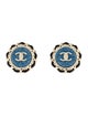 Chanel 2025 Leather & Denim CC Clip-On Earrings