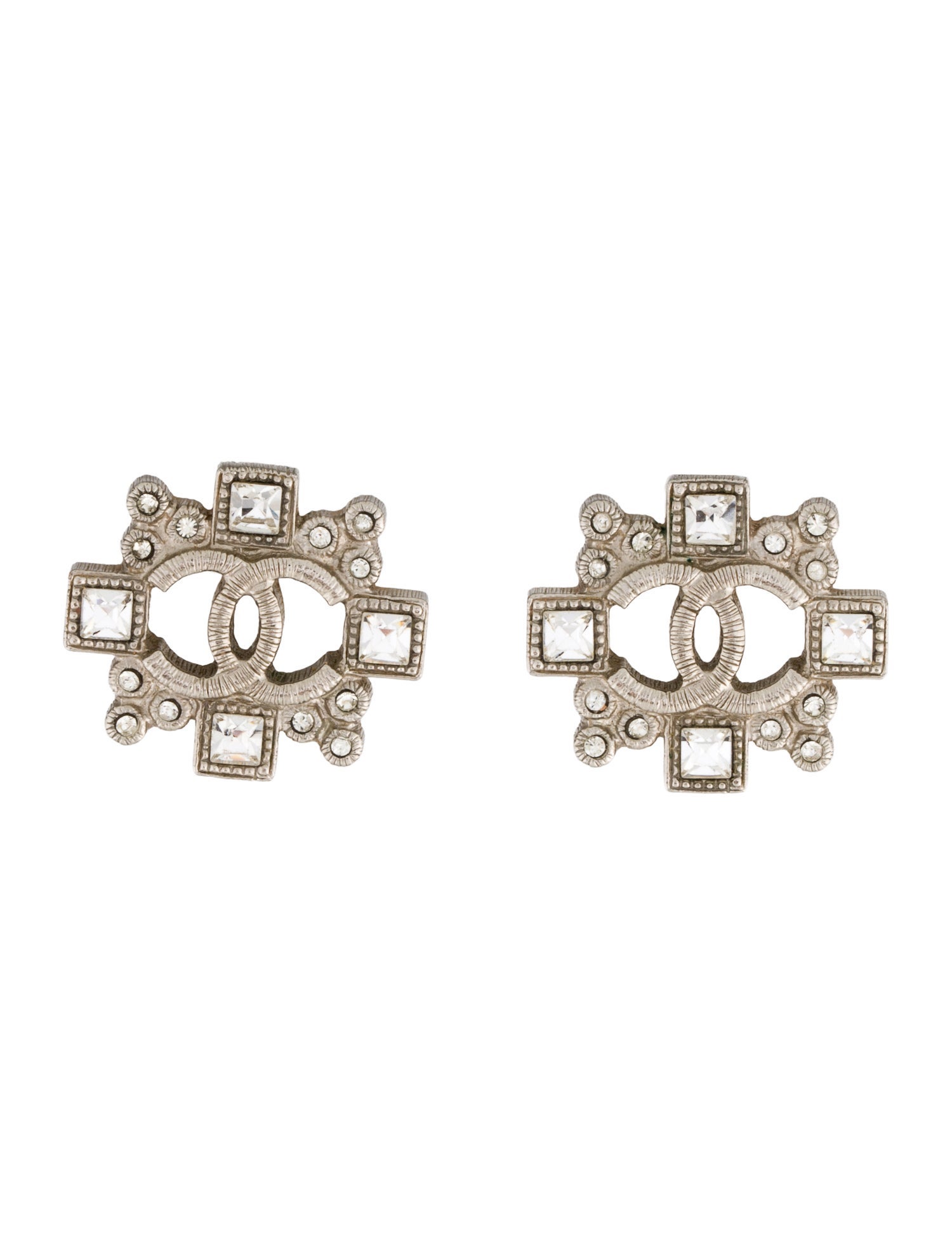 Chanel Strass CC Stud Earrings