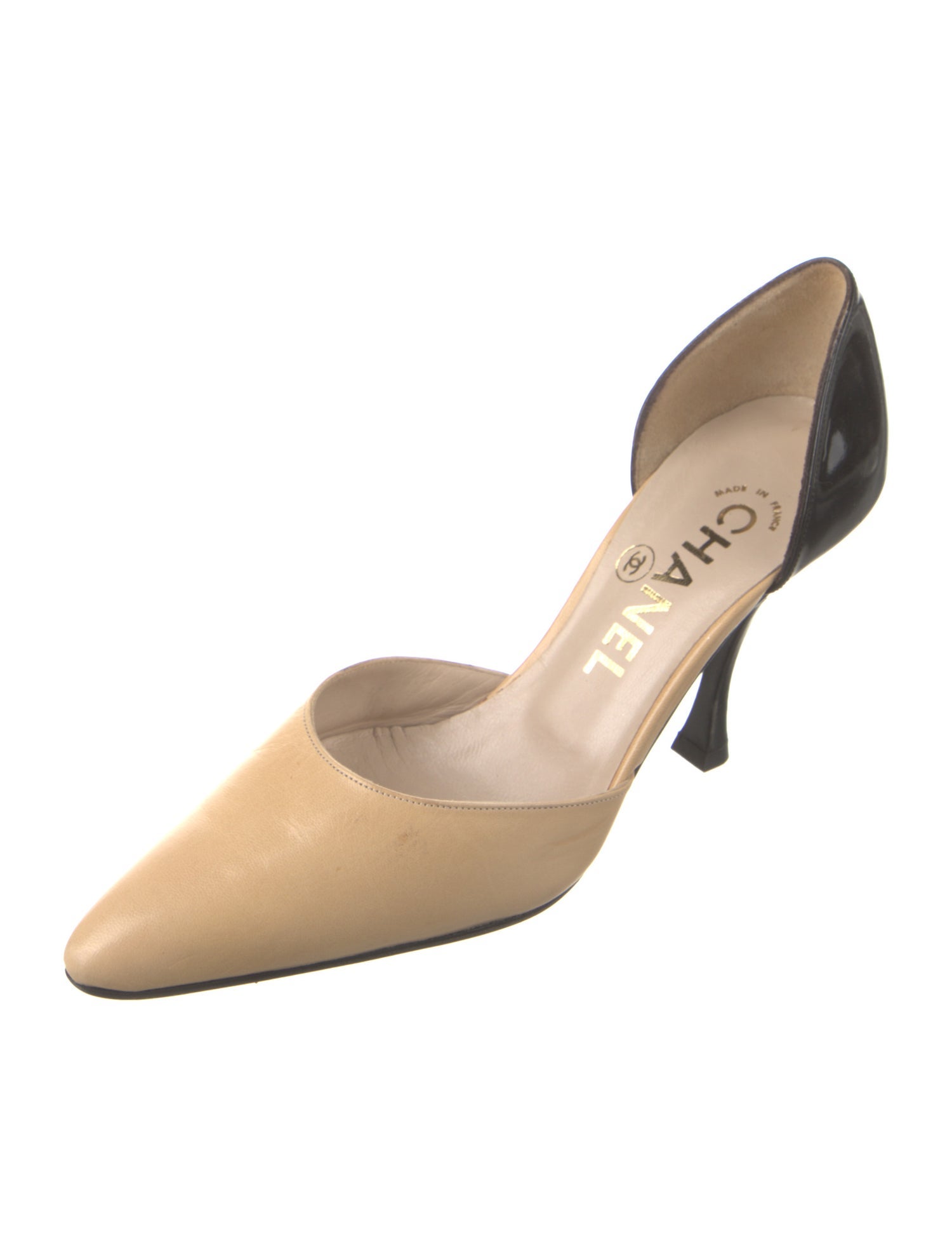 Chanel Vintage Leather D'Orsay Pumps