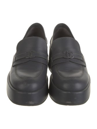 Chanel Interlocking CC Logo Leather Loafers