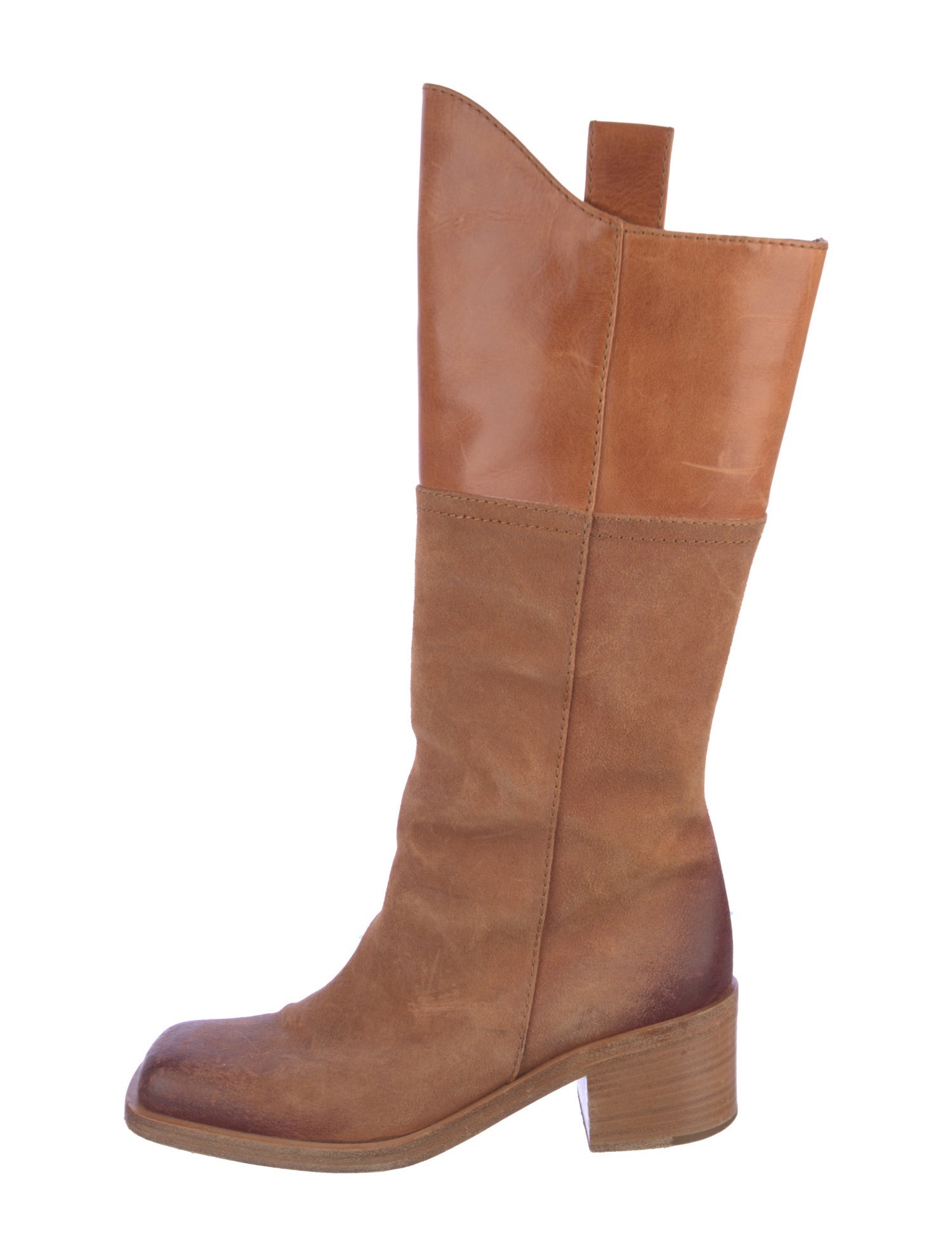 Chanel Interlocking CC Logo Suede Riding Boots