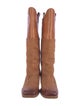 Chanel Interlocking CC Logo Suede Riding Boots
