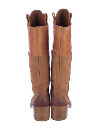 Chanel Interlocking CC Logo Suede Riding Boots