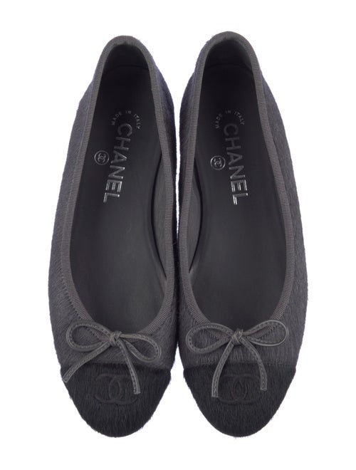Chanel Interlocking CC Logo Ponyhair Flats