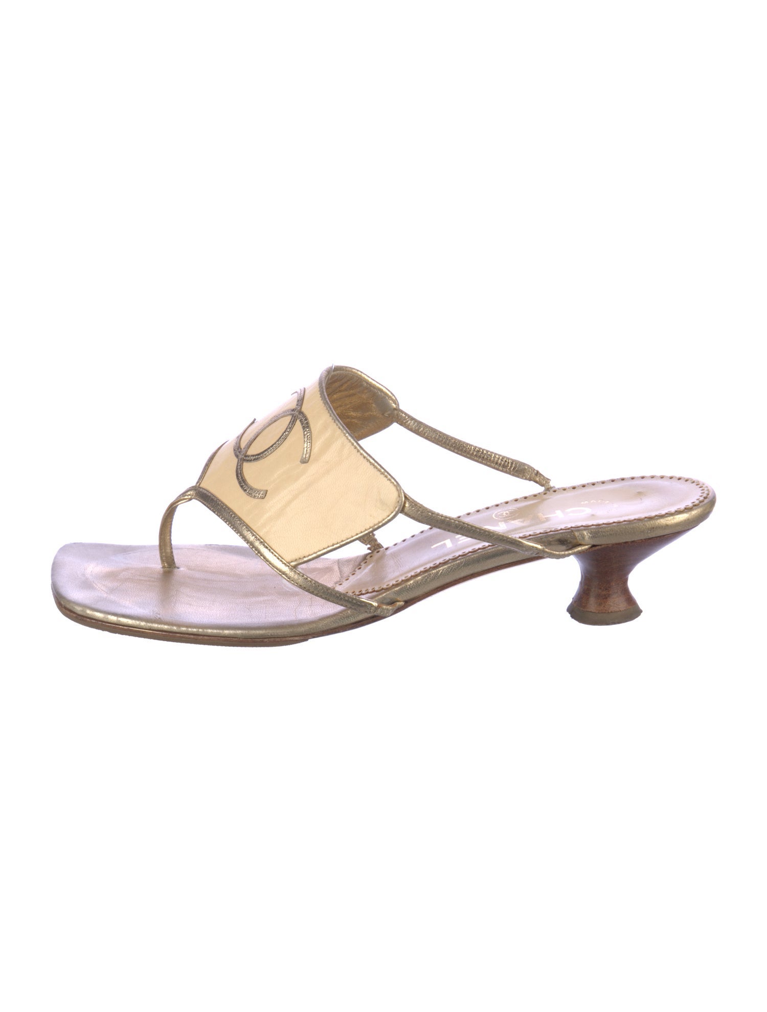 Chanel Vintage Interlocking CC Logo Slides