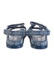 Chanel Interlocking CC Logo Denim Slingback Sandals