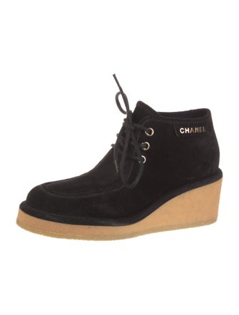 Chanel 2024 Interlocking CC Logo Lace-Up Boots