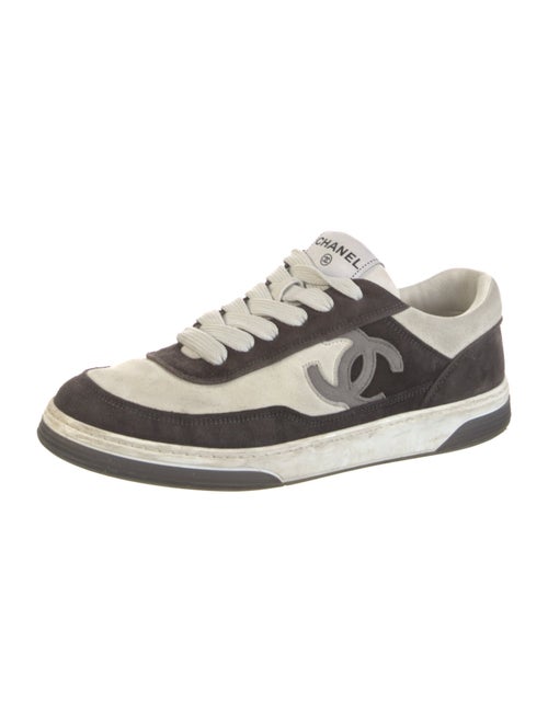 Chanel Interlocking CC Logo Suede Sneakers