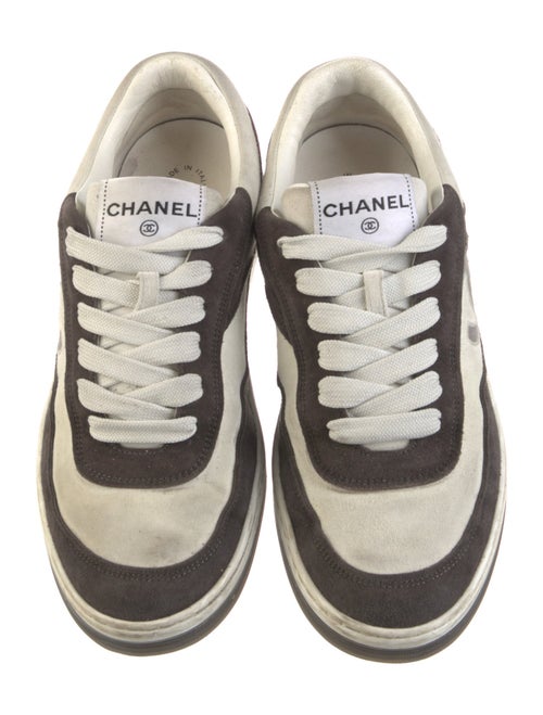 Chanel Interlocking CC Logo Suede Sneakers