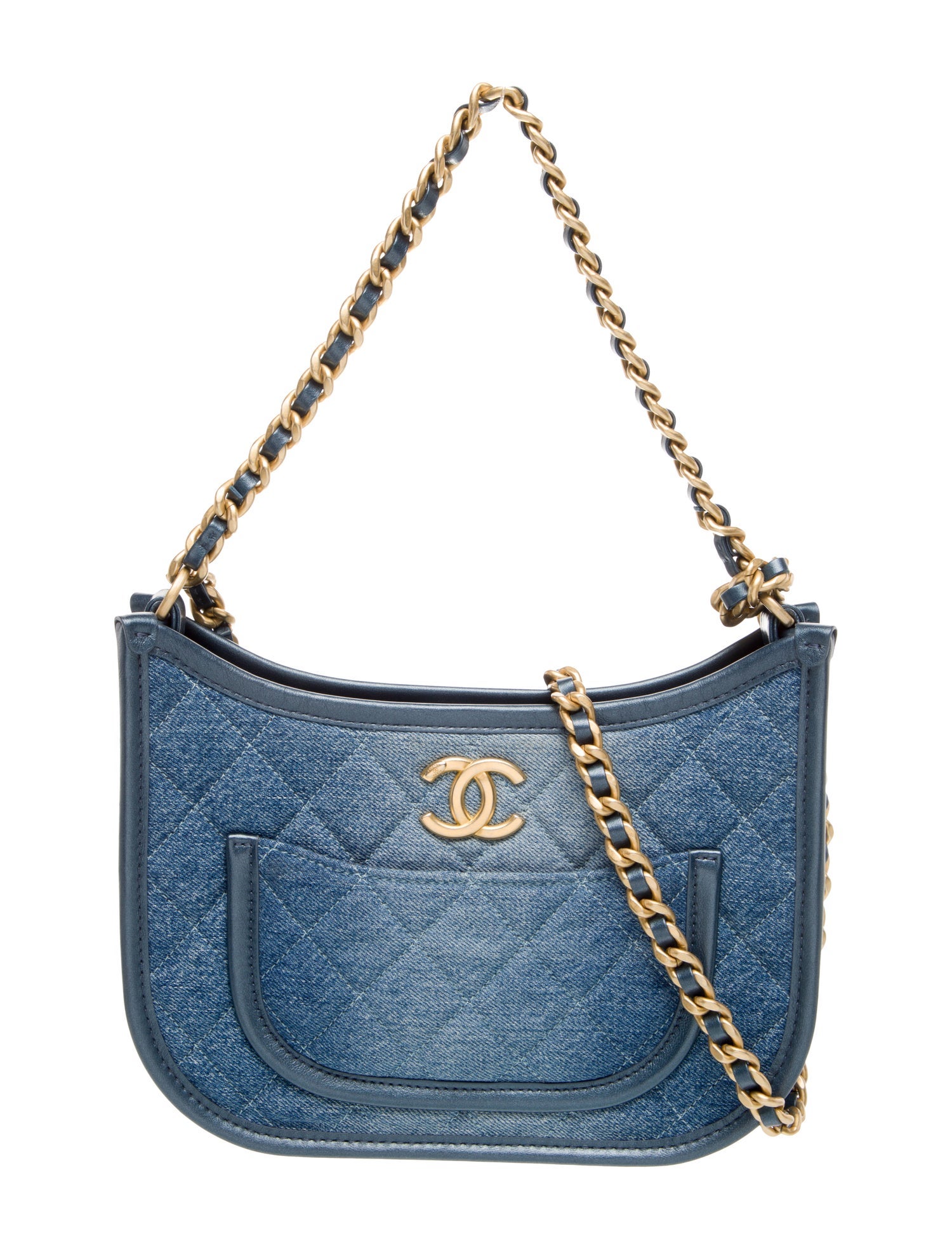 Chanel Denim Quilted CC Hobo
