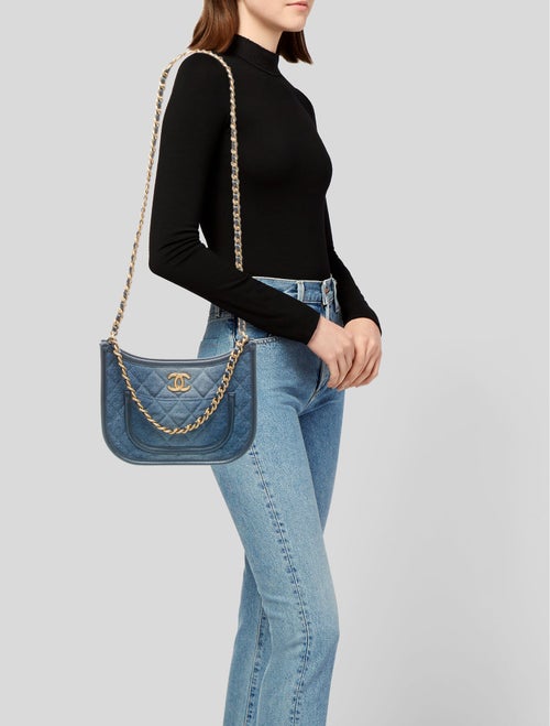 Chanel Denim Quilted CC Hobo