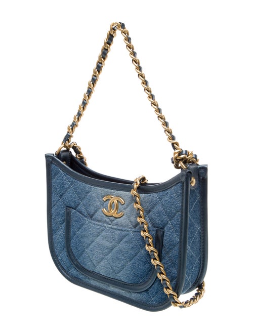 Chanel Denim Quilted CC Hobo