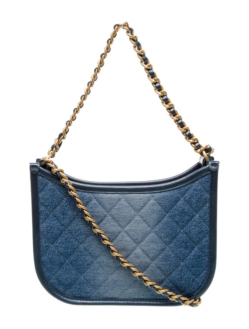 Chanel Denim Quilted CC Hobo