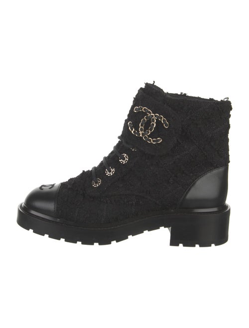 Chanel 2022 Interlocking CC Logo Combat Boots