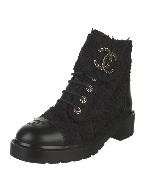 Chanel 2022 Interlocking CC Logo Combat Boots